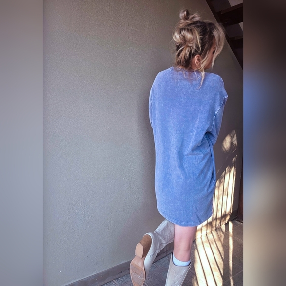 Indigo Pocket Sweatshirt Dress - Picture 8 of 8